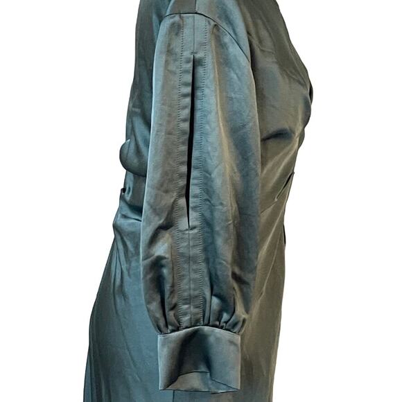 Isabel Marant Sage Green Satin Mini Dress Cutout Sleeve Cocktail Party Small - Picture 10 of 12